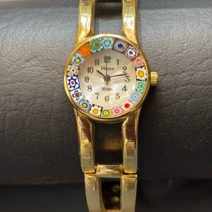 Gold Casanova Murano Glass Millefiori Women's Bangle Watch